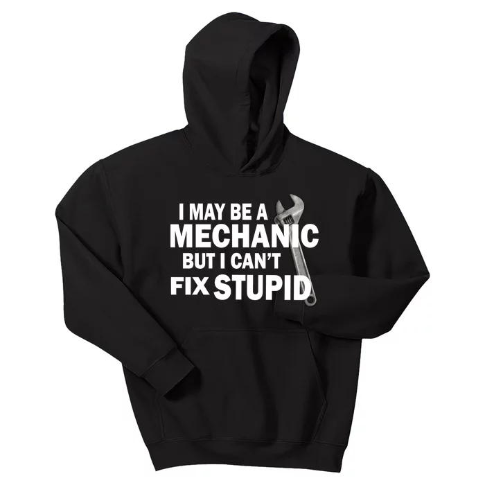 I May Be A Mechanic But I Can't Fix Stupid Funny Kids Hoodie