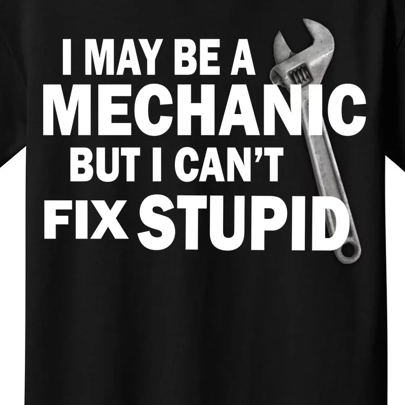 I May Be A Mechanic But I Can't Fix Stupid Funny Kids T-Shirt