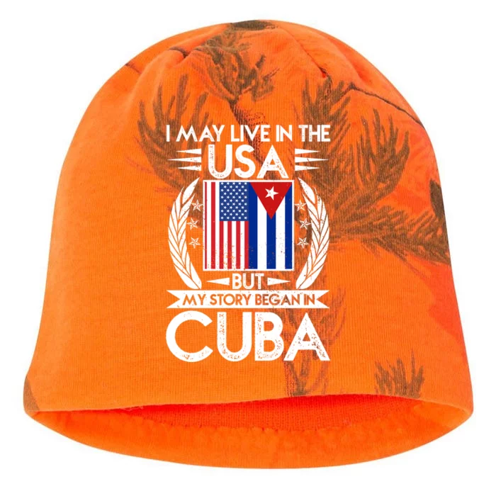 I May Live In The USA But My Story Began In Cuba Kati - Camo Knit Beanie