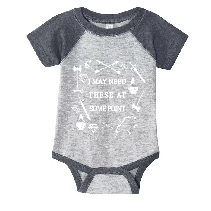 I May Need These At Some Point Swords & Weapons Infant Baby Jersey Bodysuit