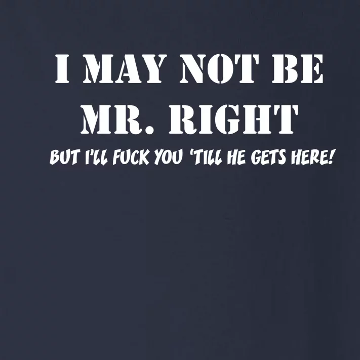 I May Not Be Mr. Right, But I'll Fuck You Until He Get's Here Toddler Long Sleeve Shirt