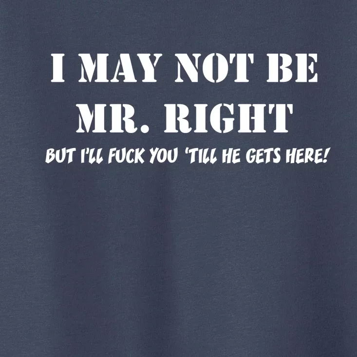 I May Not Be Mr. Right, But I'll Fuck You Until He Get's Here Toddler T-Shirt