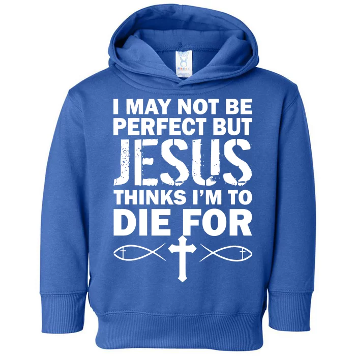 I May Not Be Perfect But Jesus Thinks I'm To Die For Toddler Hoodie