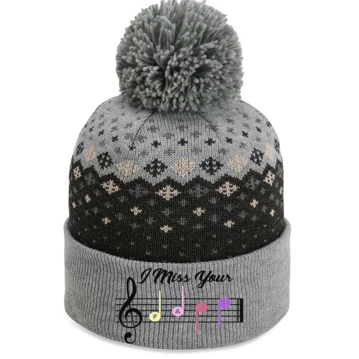 I Miss Your Face Music Notes The Baniff Cuffed Pom Beanie