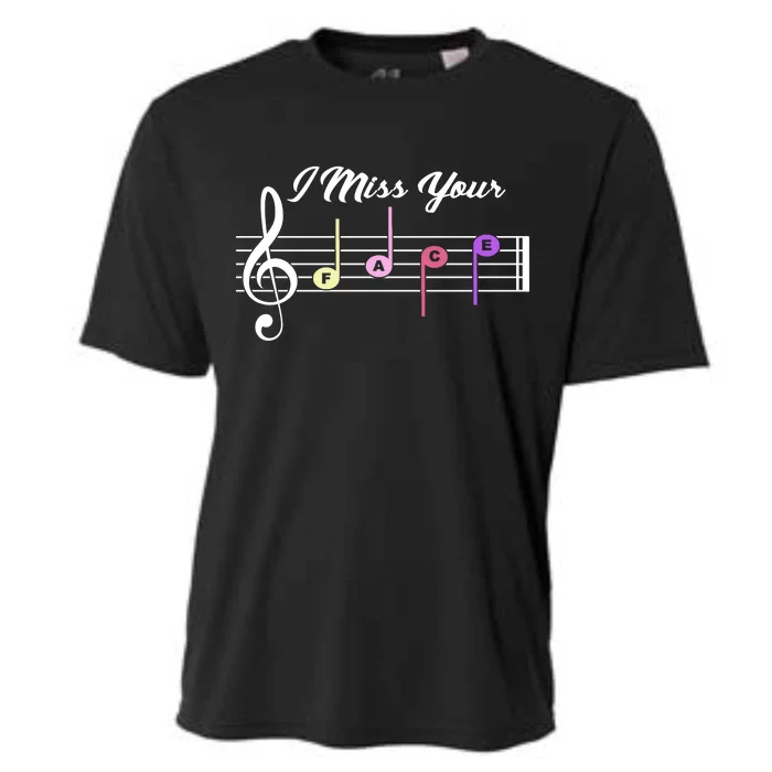 I Miss Your Face Music Notes Cooling Performance Crew T-Shirt