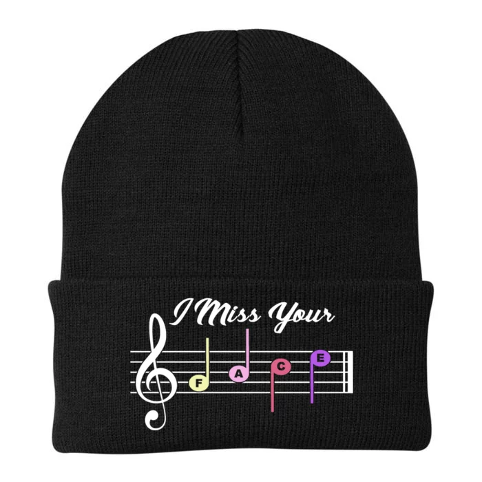 I Miss Your Face Music Notes Knit Cap Winter Beanie