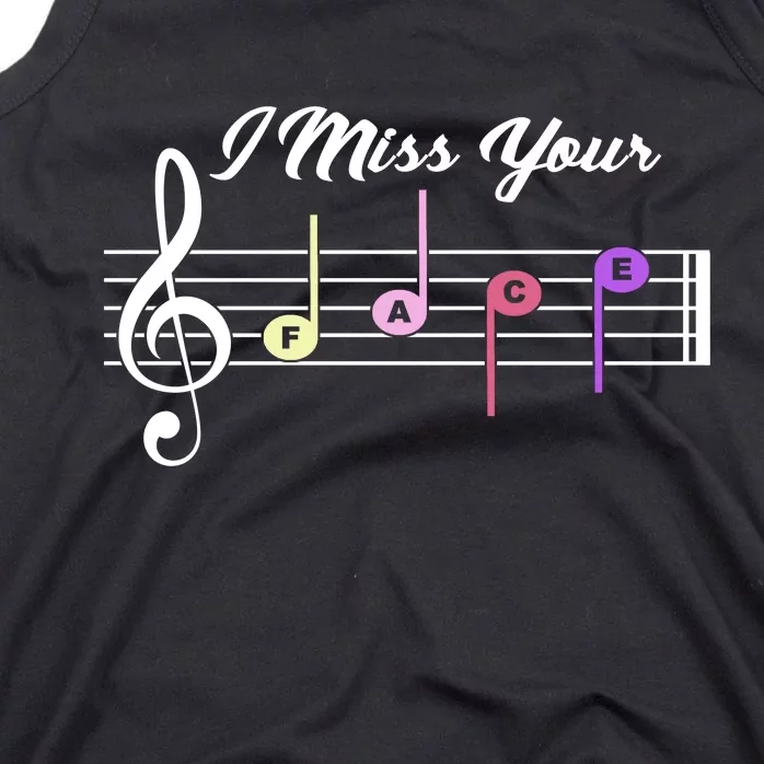 I Miss Your Face Music Notes Tank Top