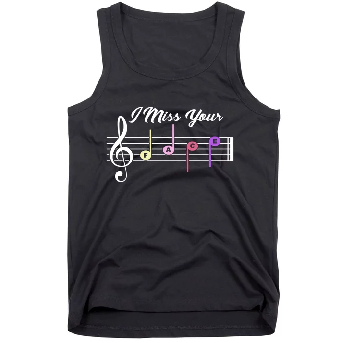 I Miss Your Face Music Notes Tank Top