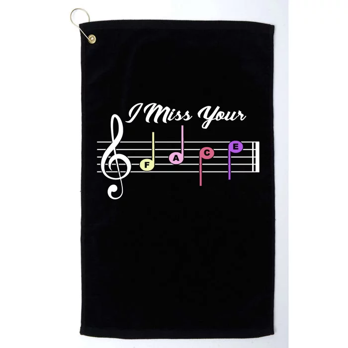 I Miss Your Face Music Notes Platinum Collection Golf Towel