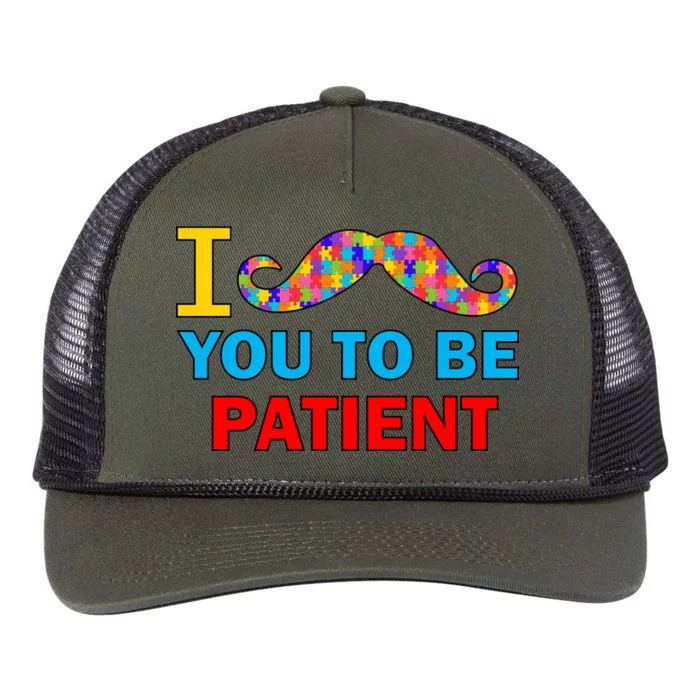 I Mustache You To Be Patient Autism Retro Rope Trucker Hat Cap