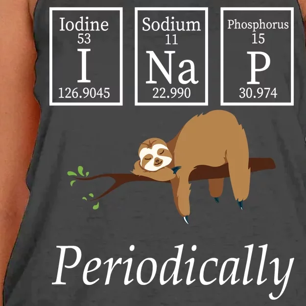 I Nap Periodically Lazy Sloths Lovers Women's Knotted Racerback Tank