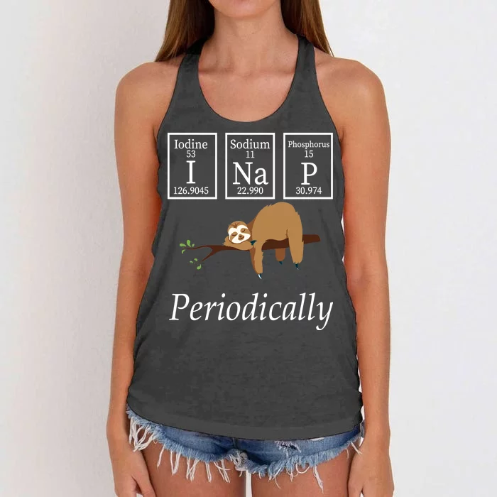 I Nap Periodically Lazy Sloths Lovers Women's Knotted Racerback Tank