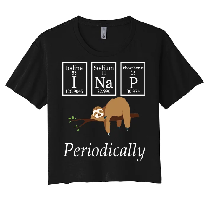 I Nap Periodically Lazy Sloths Lovers Women's Crop Top Tee