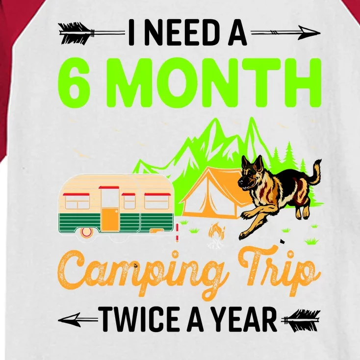 I Need A 6 Month Camping Trip Twice A Year Kids Colorblock Raglan Jersey