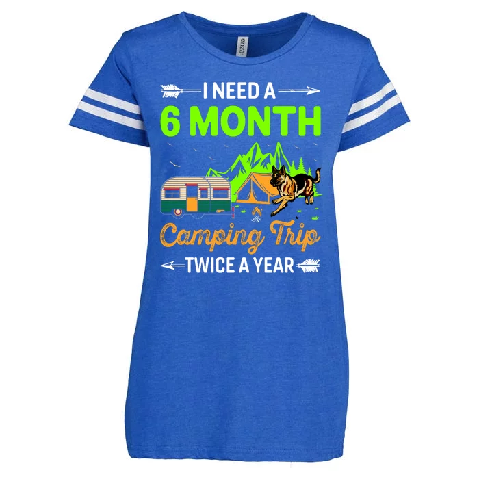 I Need A 6 Month Camping Trip Twice A Year Enza Ladies Jersey Football T-Shirt