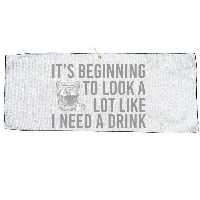 I Need A Drink Large Microfiber Waffle Golf Towel