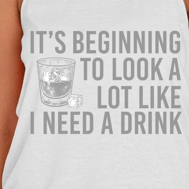 I Need A Drink Women's Knotted Racerback Tank