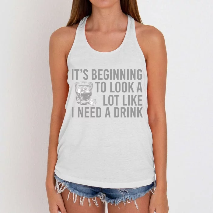 I Need A Drink Women's Knotted Racerback Tank