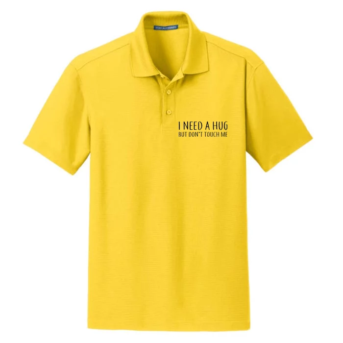 I Need a Hug But Don't Touch Me Dry Zone Grid Performance Polo