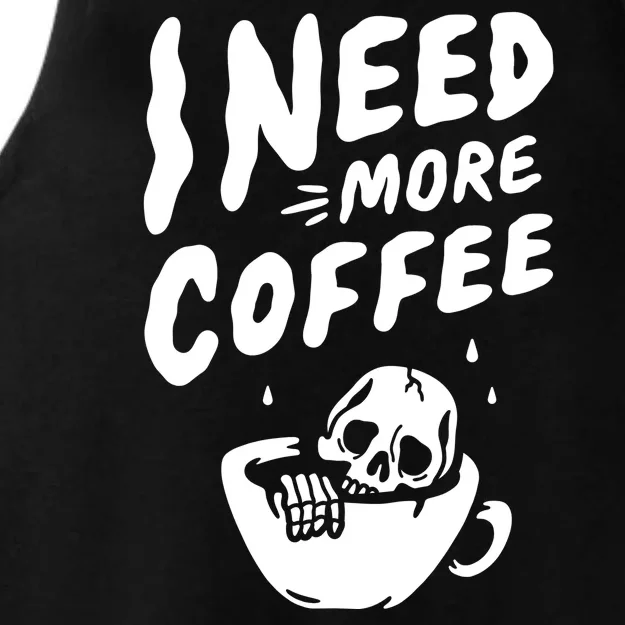 I Need More Coffee Funny Skeleton Ladies Tri-Blend Wicking Tank