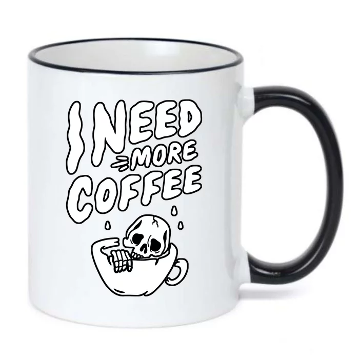 I Need More Coffee Funny Skeleton Black Color Changing Mug