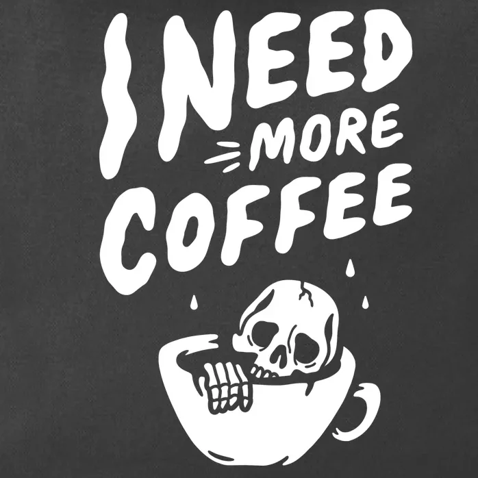 I Need More Coffee Funny Skeleton Zip Tote Bag