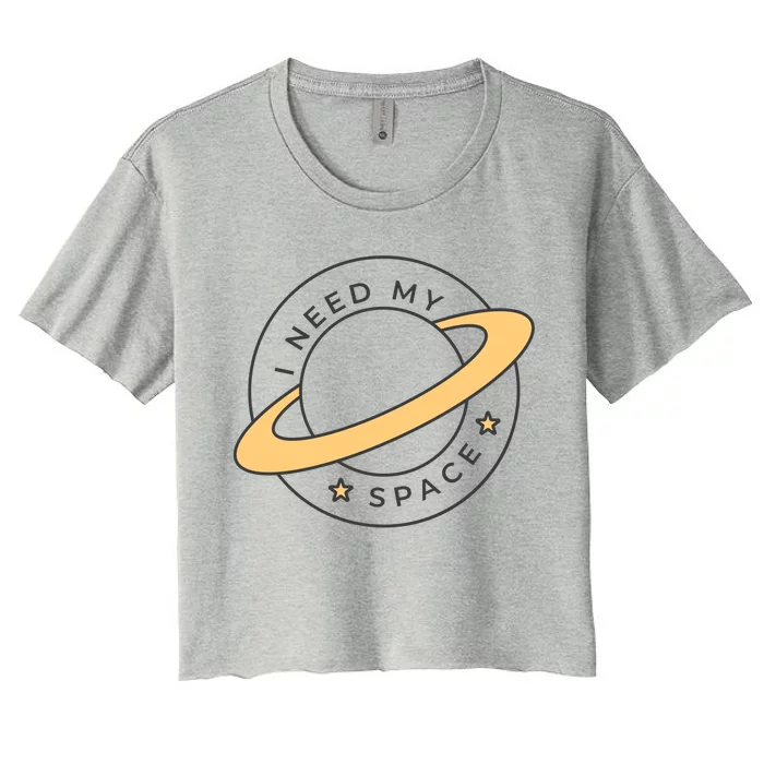 I Need My Space Planet Women's Crop Top Tee