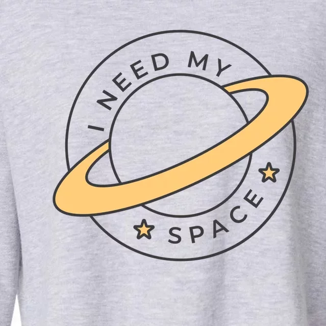 I Need My Space Planet Cropped Pullover Crew