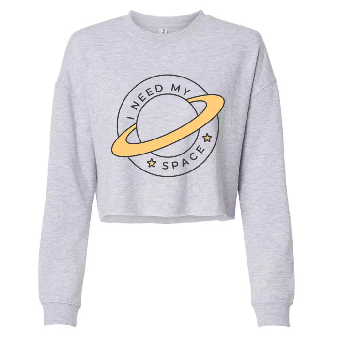 I Need My Space Planet Cropped Pullover Crew