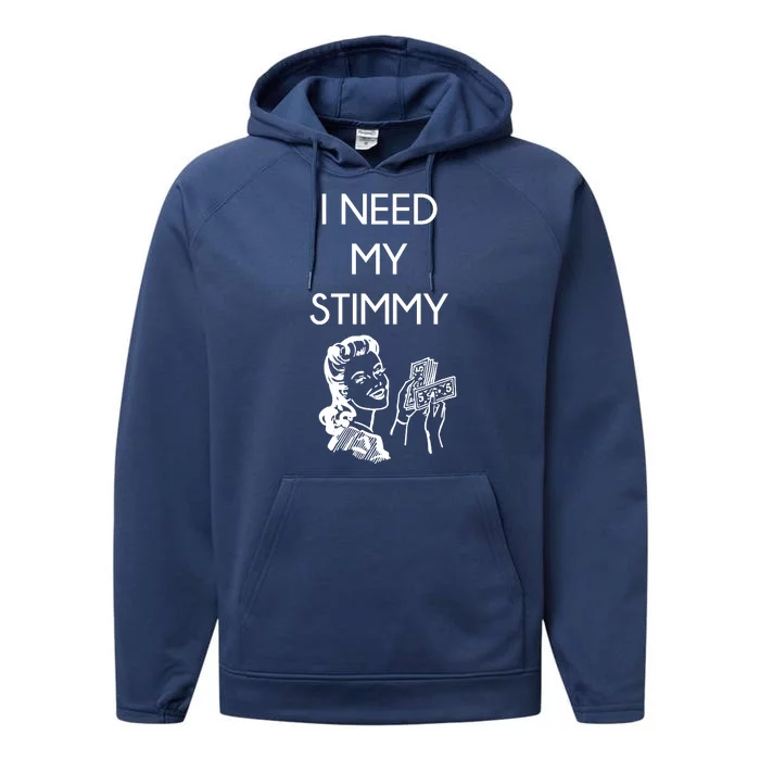 I Need My Stimmy Funny Stimulus Check Performance Fleece Hoodie