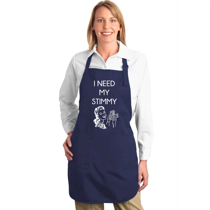 I Need My Stimmy Funny Stimulus Check Full-Length Apron With Pocket