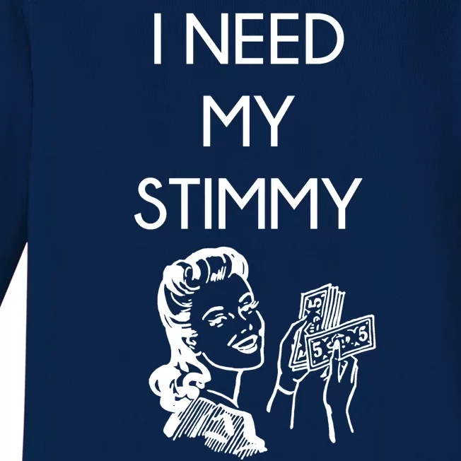 I Need My Stimmy Funny Stimulus Check Baby Long Sleeve Bodysuit