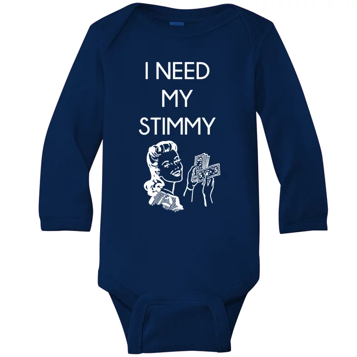 I Need My Stimmy Funny Stimulus Check Baby Long Sleeve Bodysuit