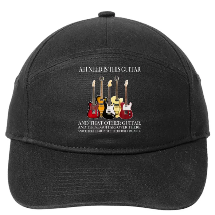 I Need My Ukulele Guitars 7-Panel Snapback Hat