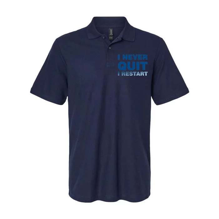 I Never Quit I Restart Gamer Softstyle Adult Sport Polo