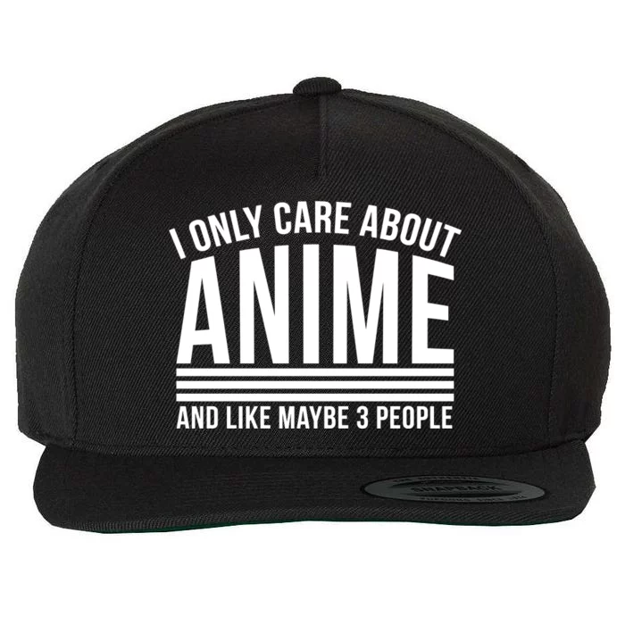 I Only Care About Anime And Like Maybe 3 People Wool Snapback Cap