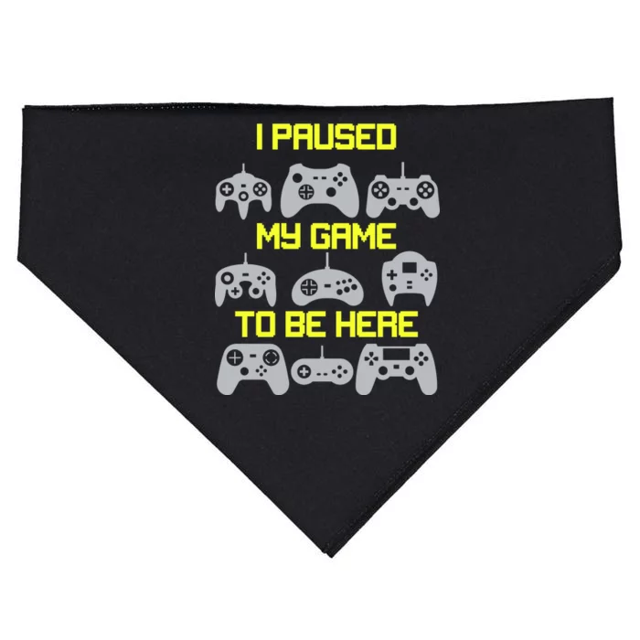 I Paused My Game To Be Here Funny Gamer USA-Made Doggie Bandana