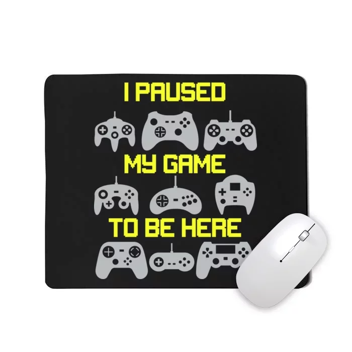 I Paused My Game To Be Here Funny Gamer Mousepad