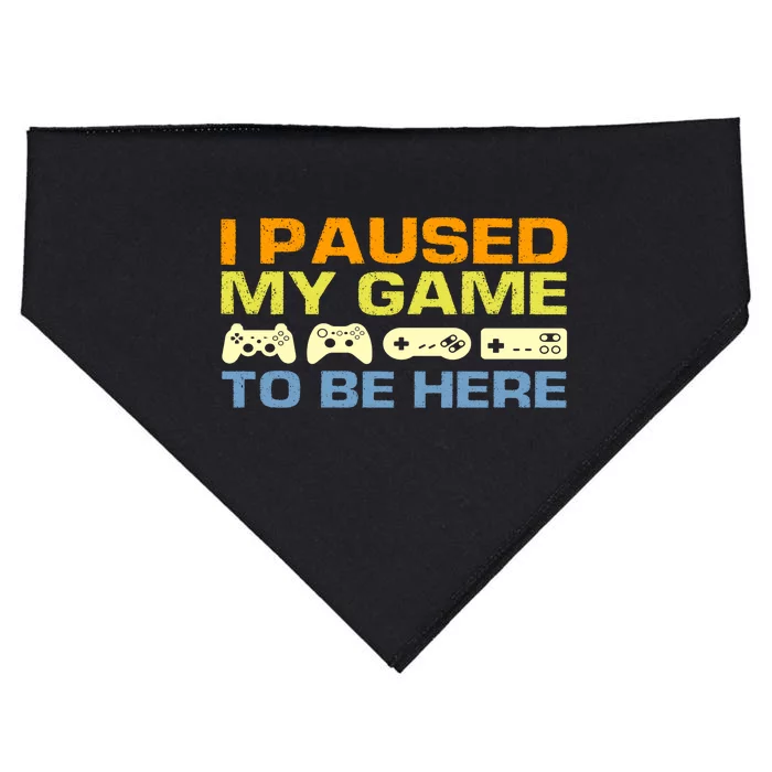 I Paused My Game To Be Here Retro Controllers USA-Made Doggie Bandana