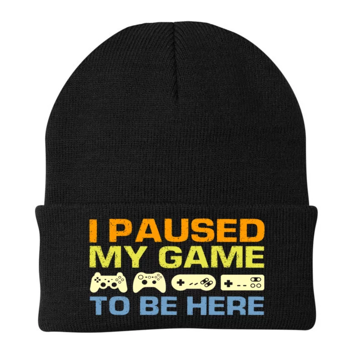 I Paused My Game To Be Here Retro Controllers Knit Cap Winter Beanie