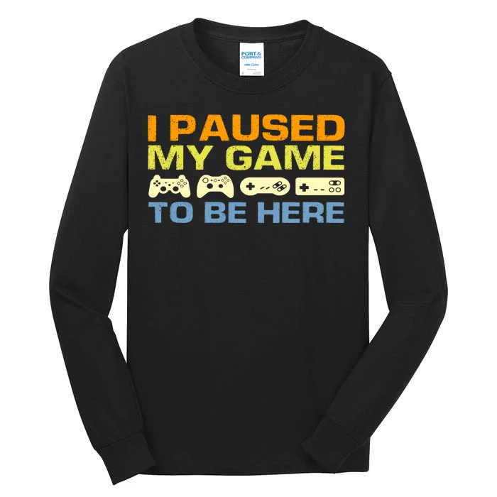 I Paused My Game To Be Here Retro Controllers Tall Long Sleeve T-Shirt