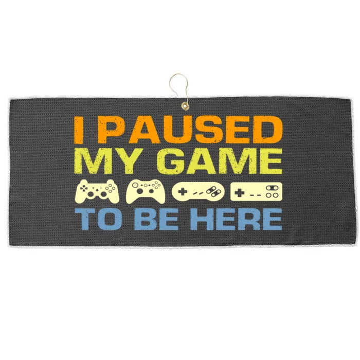 I Paused My Game To Be Here Retro Controllers Large Microfiber Waffle Golf Towel