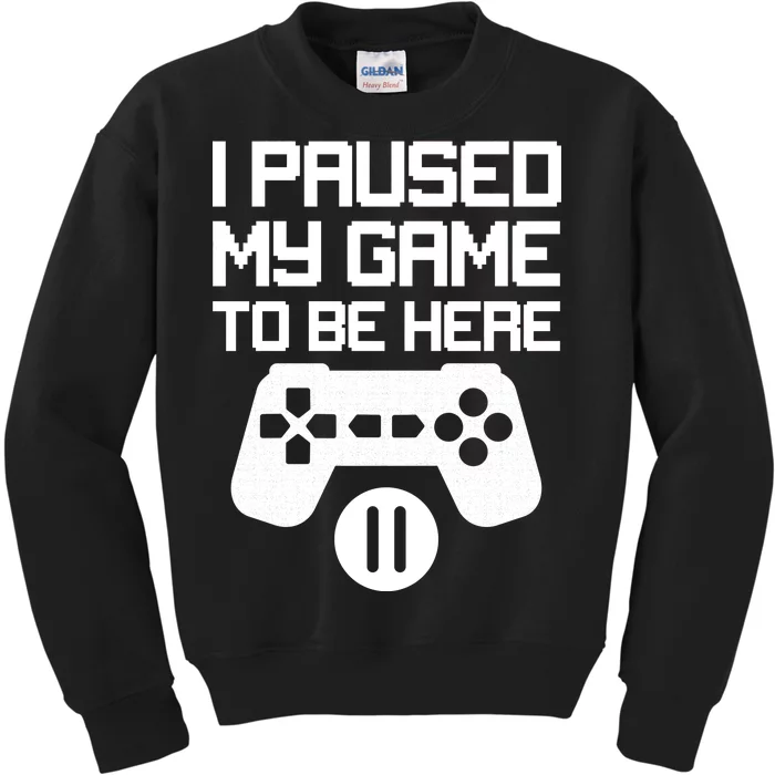 I Paused My Video Game To Be Here Kids Sweatshirt