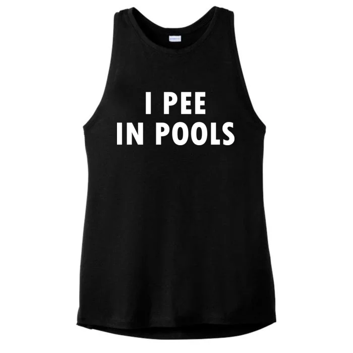 I Pee In Pools Ladies Tri-Blend Wicking Tank