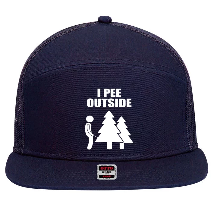 I Pee Outside 7 Panel Mesh Trucker Snapback Hat