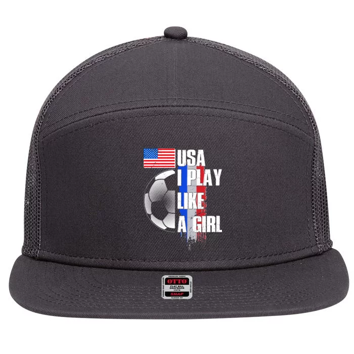 I Play Like A Girl USA Soccer 7 Panel Mesh Trucker Snapback Hat