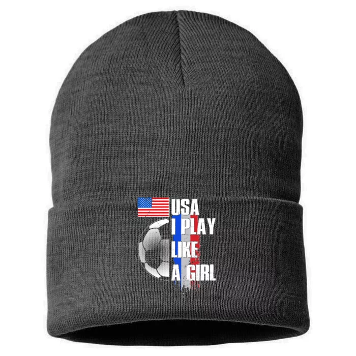 I Play Like A Girl USA Soccer Sustainable Knit Beanie