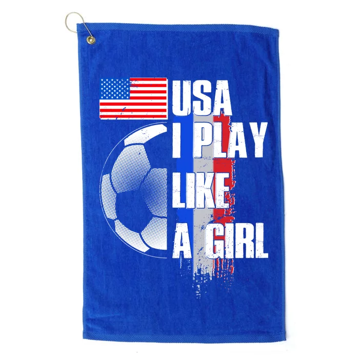 I Play Like A Girl USA Soccer Platinum Collection Golf Towel