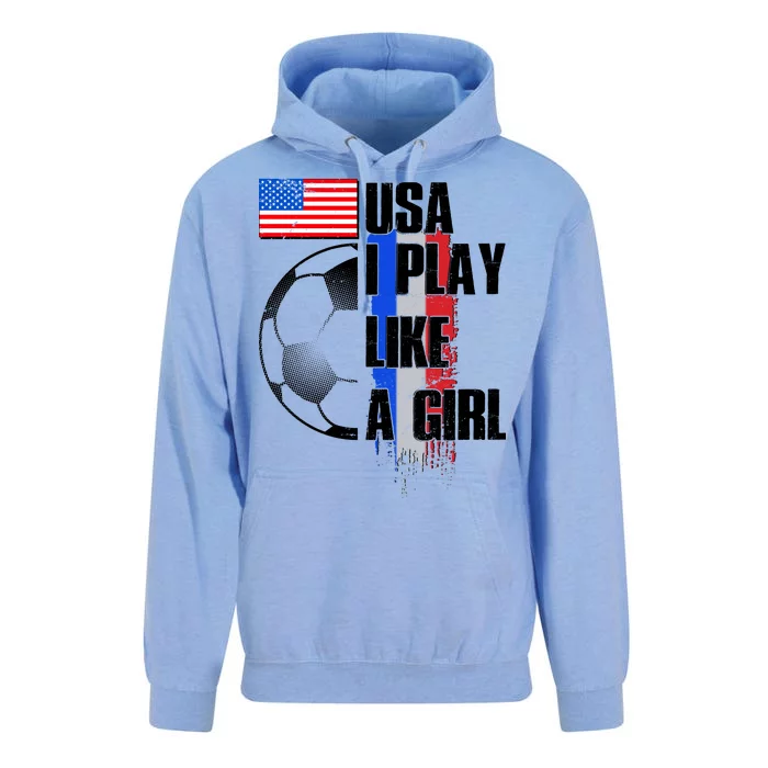 I Play Like A Girl USA Soccer Unisex Surf Hoodie