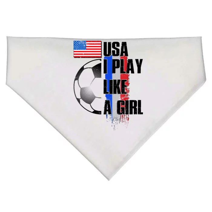 I Play Like A Girl USA Soccer USA-Made Doggie Bandana